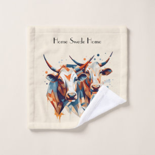 Scandi Farmhouse Cattle, op maat Washandje