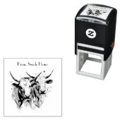 Scandi Farmhouse Rundvee, op maat Zelfinktende Stempel (In situ)