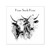 Scandi Farmhouse Rundvee, op maat Zelfinktende Stempel (Design)