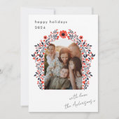 Scandi Floral Arch Kerstvakantie Foto Kaart (Voorkant)