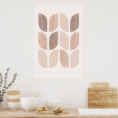 Scandi floral art. Geometrische bladeren of bloeme Poster (Keuken)