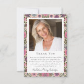  Scandi Floral Funeral Memorial Bedankkaart (Voorkant)