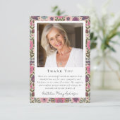  Scandi Floral Funeral Memorial Bedankkaart (Staand voorkant)