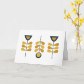 Scandi Floral Triplet in Mustard en Navy Kaart (Gele Bloem)