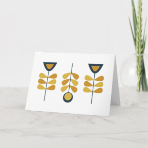 Scandi Floral Triplet in Mustard en Navy Kaart