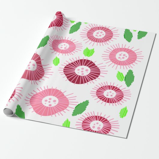 Scandi Flower Garden Cadeaupapier (Uitgerold)