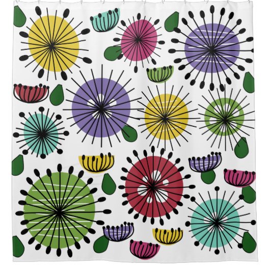 Scandi Flowers Douchegordijn (Voorkant)