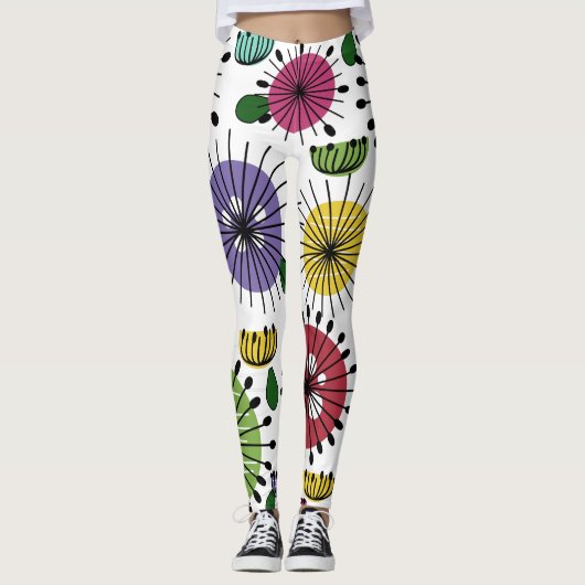 Scandi Flowers Leggings (Voorkant)