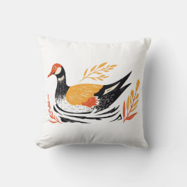 Scandi Folk Art Eend Huis Kussen