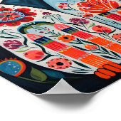 Scandi Folk Cats Poster (Hoek)