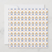 Scandi Folk Flowers in Blue Casual Square Weddensc Kaart (Achterkant)
