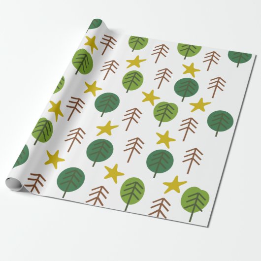 Scandi Forest Cadeaupapier (Uitgerold)