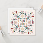 Scandi Geïnspireerd Vakantie Kaart (Voorkant / Achterkant in situ)