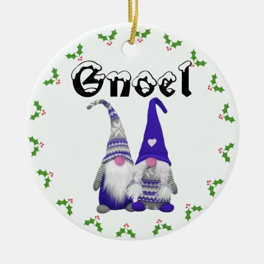 Scandi Gnomes "Hrold & Hilga" Keramisch Ornament (Voorkant)