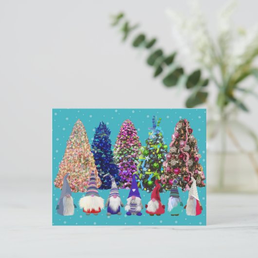 Scandi Gnomes kerst Briefkaart (Staand voorkant)