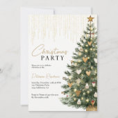 Scandi Gouden Waterverf Kerstboom Winter Kaart (Voorkant)