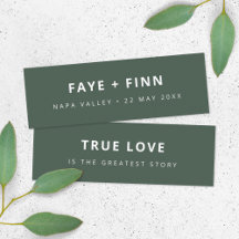 Scandi Green Wedding Favor Mini Bladwijzer Kaart