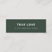 Scandi Green Wedding Favor Mini Bladwijzer Kaart Mini Visitekaartje (Achterkant)