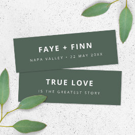Scandi Green Wedding Favor Mini Bladwijzer Kaart Visitekaartje