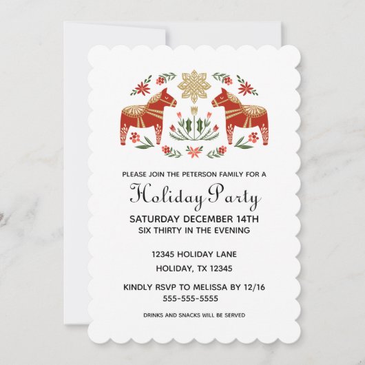 Scandi Holiday Party Kaart (Voorkant)