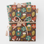 Scandi Holiday Pattern Cute Inpakpapier Vel (In situ)