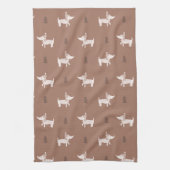 Scandi Hond & Kerstbomen Keukenhanddoek (Verticaal)
