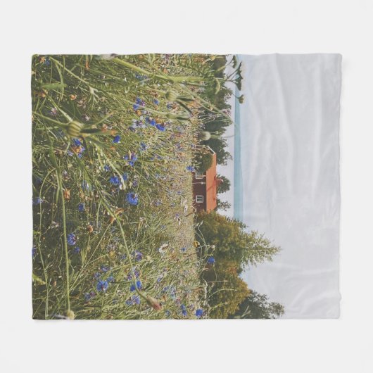 Scandi huisje bij het meer fleece deken (Voorkant (Horizontaal))