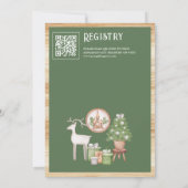 Scandi Kerst Haard QR Code Baby Shower Kaart (Achterkant)