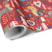 Scandi Kerst Schattigee bosdieren Cadeaupapier (Rol Hoek)