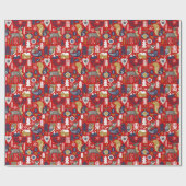 Scandi Kerst Schattigee bosdieren Cadeaupapier (Vlak)