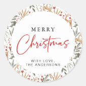 Scandi Kerst sticker vakantielabel Nordic Deer (Voorkant)