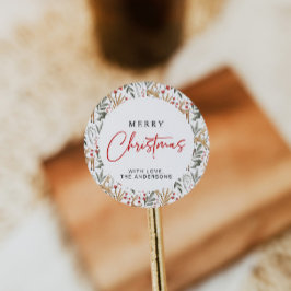 Scandi Kerst sticker vakantielabel Nordic Deer