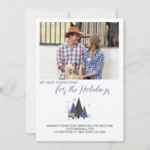 Scandi Kerstboom Landschap Foto Nieuw adres Feestdagenkaart (Voorkant)