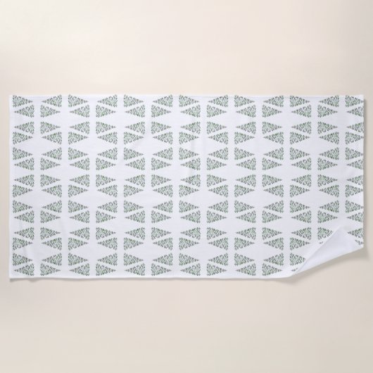 Scandi kerstboom patroon strandlaken (Voorkant)