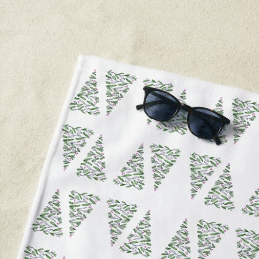 Scandi kerstboom patroon strandlaken (In situ)