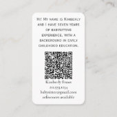 SCANDI Konijn Bloemendecor Marine Oppas QR Code  Visitekaartje (Achterkant)