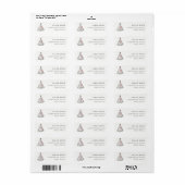 Scandi Minimaal Blush Hart Kerstboom Adres Etiket (Full Sheet)