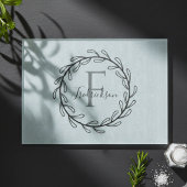 Scandi Monogram Krans Botanisch Minimalistisch Snijplank