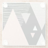 Scandi Mountain Peak Design Glazen Onderzetter (Achterkant)