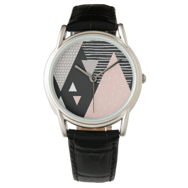 Scandi Mountain Peak Design Horloge (Voorkant)