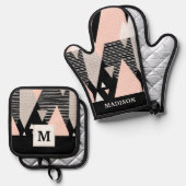 Scandi Mountain Peak Design Ovenwant & Pannenlap Set (Voorkant / Achterkant)