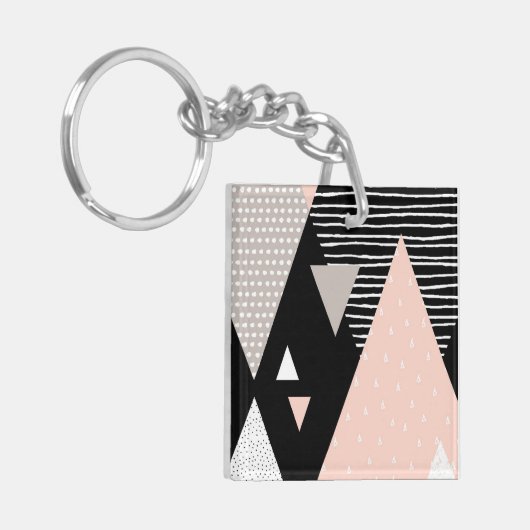 Scandi Mountain Peak Design Sleutelhanger (Voorkant Links)