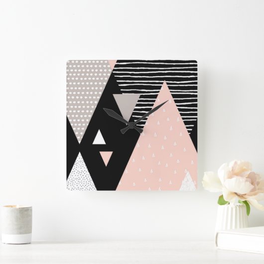 Scandi Mountain Peak Design Vierkante Klok (Huis)