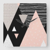 Scandi Mountain Peak Design Vierkante Klok (Voorkant)