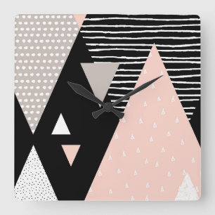 Scandi Mountain Peak Design Vierkante Klok