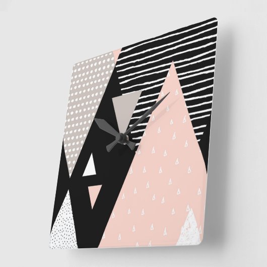 Scandi Mountain Peak Design Vierkante Klok (Hoek)