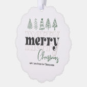 Scandi Neutral Scribbles Merry Christmas Keepsake Ornament Kaart (Links)