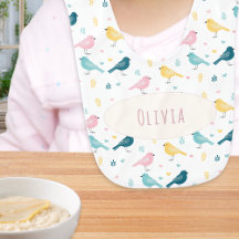 Scandi Pastel Birds Personalized Name