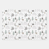 Scandi Penguin Winter Wonderland Kerstvakantie Inpakpapier Vel (Voorkant)