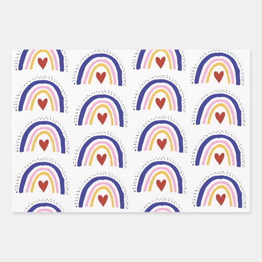 Scandi Rainbow Wrapping Paper Sheet Set (Voorkant 2)
